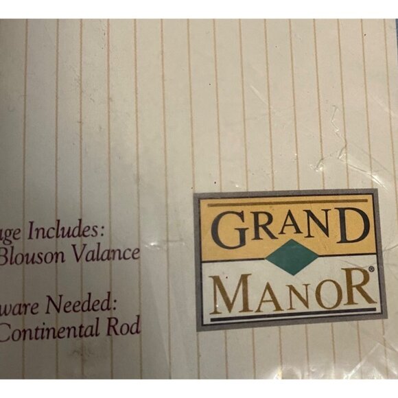 Vtg Grand Manor Blue Blouson Valance 84" W x 15" L Solid Cotton Blend Retro NOS - Picture 4 of 10